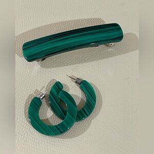 Machete earrings and barrette